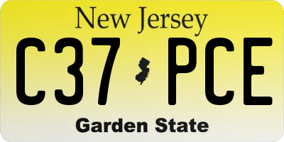 NJ license plate C37PCE
