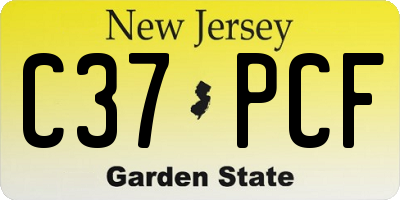 NJ license plate C37PCF
