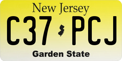 NJ license plate C37PCJ