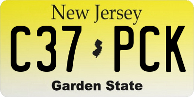 NJ license plate C37PCK