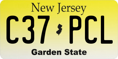 NJ license plate C37PCL