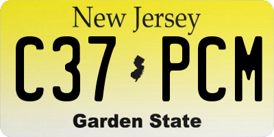 NJ license plate C37PCM