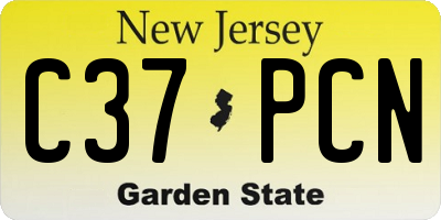 NJ license plate C37PCN
