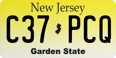NJ license plate C37PCQ