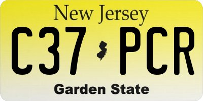 NJ license plate C37PCR
