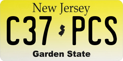 NJ license plate C37PCS
