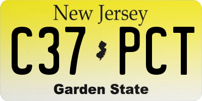 NJ license plate C37PCT