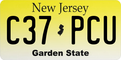 NJ license plate C37PCU