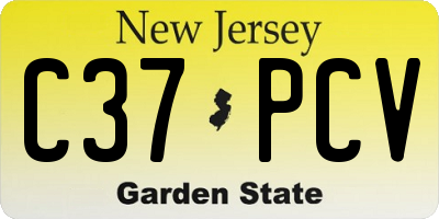 NJ license plate C37PCV