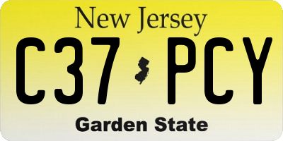 NJ license plate C37PCY