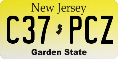 NJ license plate C37PCZ