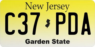 NJ license plate C37PDA