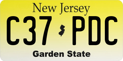 NJ license plate C37PDC
