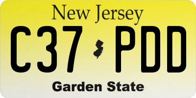NJ license plate C37PDD