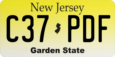NJ license plate C37PDF