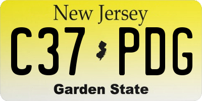 NJ license plate C37PDG