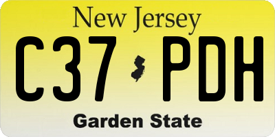 NJ license plate C37PDH