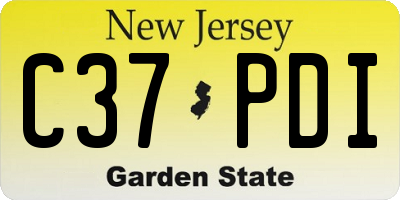 NJ license plate C37PDI