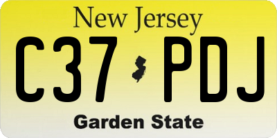 NJ license plate C37PDJ