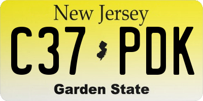 NJ license plate C37PDK