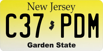 NJ license plate C37PDM