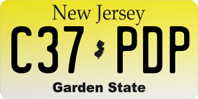 NJ license plate C37PDP