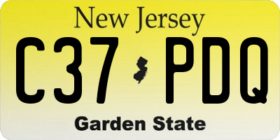 NJ license plate C37PDQ