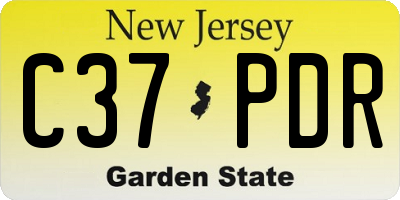 NJ license plate C37PDR