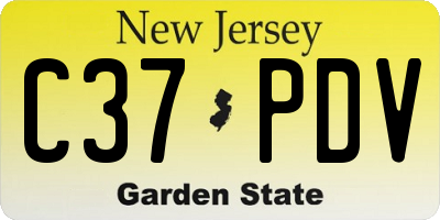 NJ license plate C37PDV