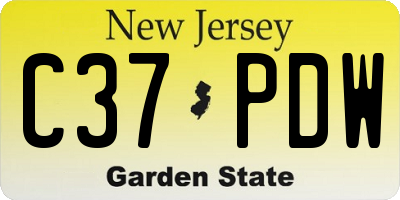 NJ license plate C37PDW
