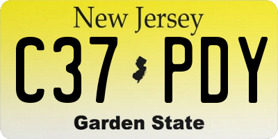 NJ license plate C37PDY