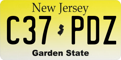 NJ license plate C37PDZ