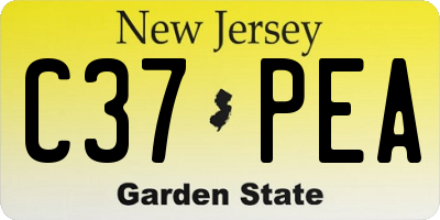 NJ license plate C37PEA