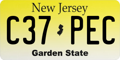 NJ license plate C37PEC