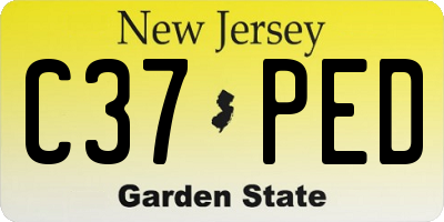 NJ license plate C37PED