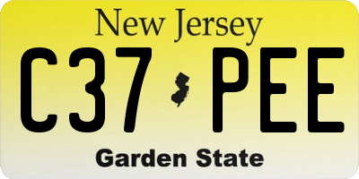 NJ license plate C37PEE