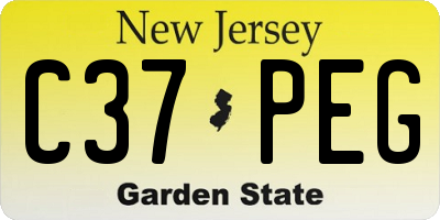 NJ license plate C37PEG
