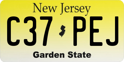NJ license plate C37PEJ