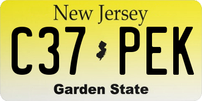 NJ license plate C37PEK