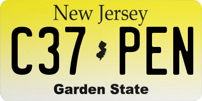NJ license plate C37PEN