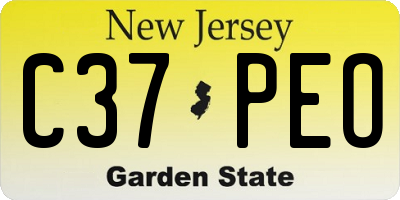 NJ license plate C37PEO