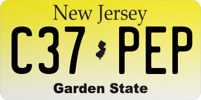 NJ license plate C37PEP