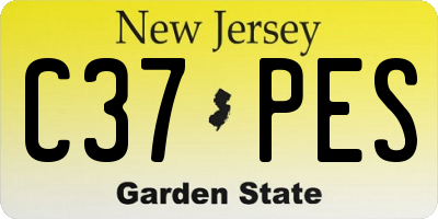 NJ license plate C37PES