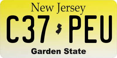 NJ license plate C37PEU
