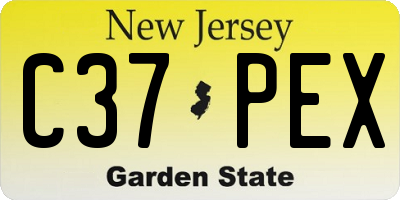 NJ license plate C37PEX