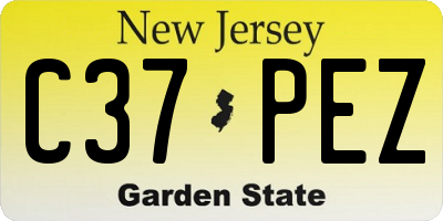NJ license plate C37PEZ