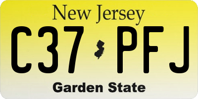 NJ license plate C37PFJ