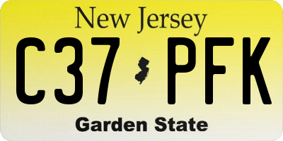 NJ license plate C37PFK