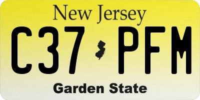 NJ license plate C37PFM