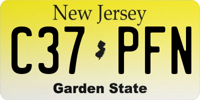 NJ license plate C37PFN